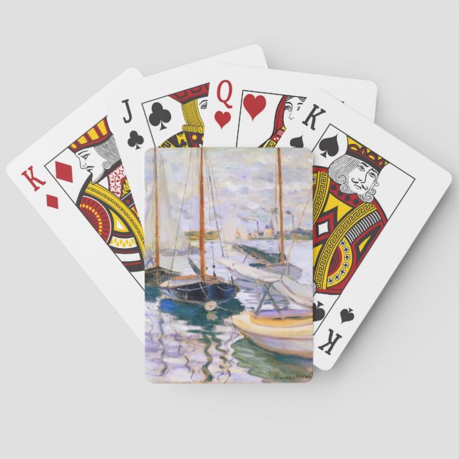 Sailboats on the Seine at Petit  Claude Monet      Playing Cards (Back)