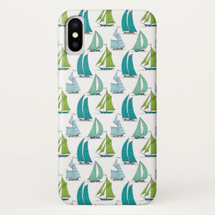 Sailboats On The Water Pattern iPhone X Case