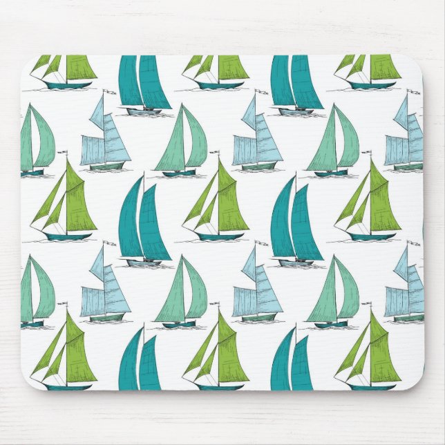 Sailboats On The Water Pattern Mouse Mat (Front)