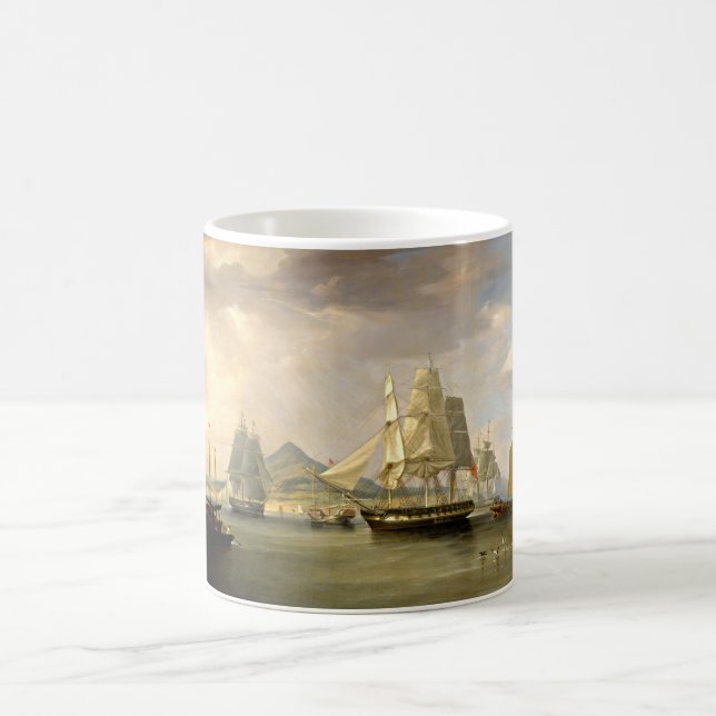 sailboats  painting 42 coffee mug (Center)