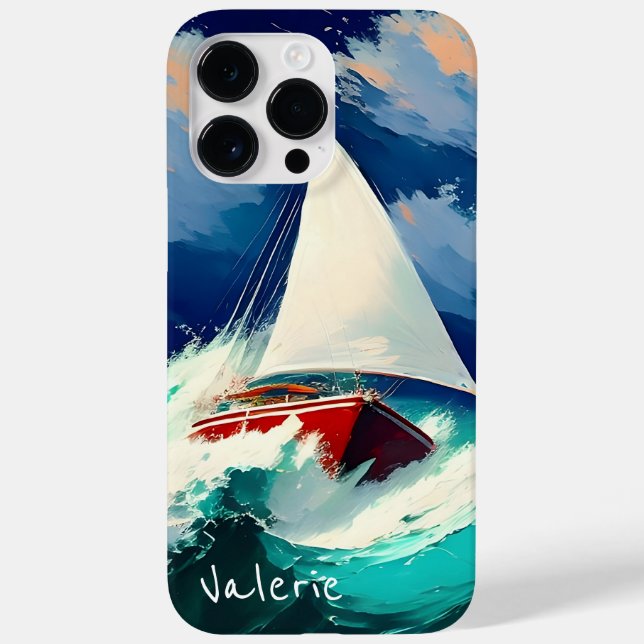 Sailboats Racing in Heavy Seas Case-Mate iPhone Case (Back)