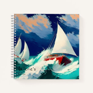 Sailboats Racing in Heavy Seas Notebook