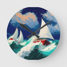 Sailboats Racing in Heavy Seas