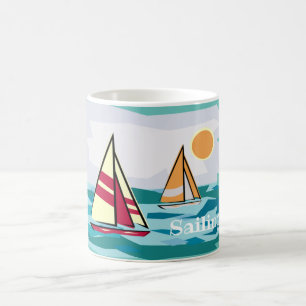 Sailboats Sailing Design  Coffee Mug