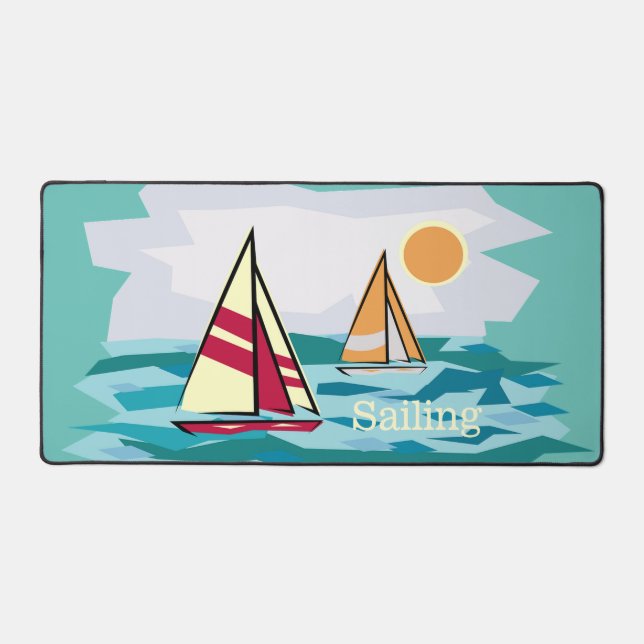 Sailboats Sailing Design Desk Mat (Front)
