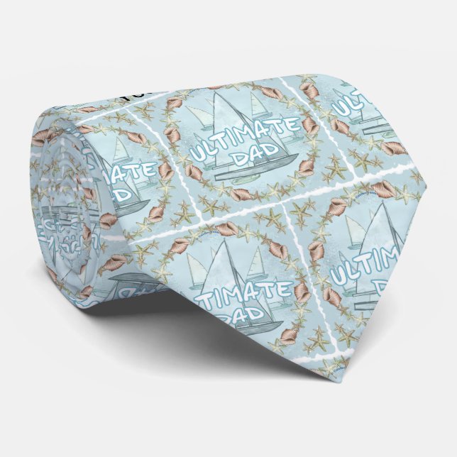Sailboats Ultimate Dad tie (Rolled)