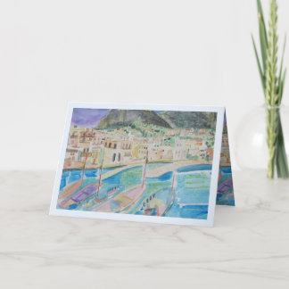 Sailboats Watercolor Blank Card
