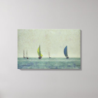 Sailboats Wrapped Artwork Canvas Print