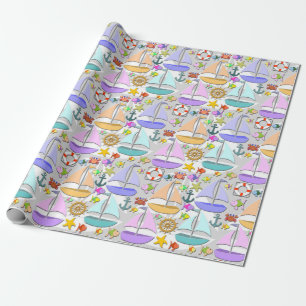Sailboats Wrapping Paper