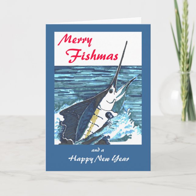 Sailfish Christmas Holiday Card (Front)