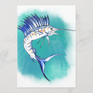 Sailfish in Watercolor Invitation