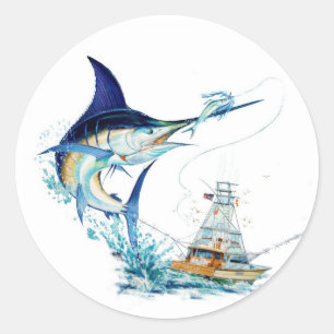 Sailfish Takes the Bait Classic Round Sticker
