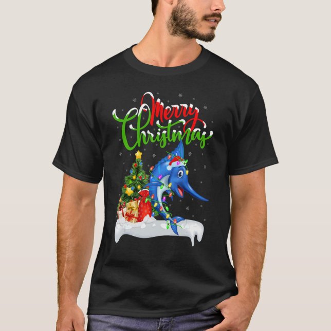 Sailfish   Xmas Decorations Santa Sailfish Christm T-Shirt (Front)