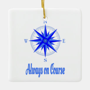 Sailing - Always On Course Compass Shirt Ceramic Ornament
