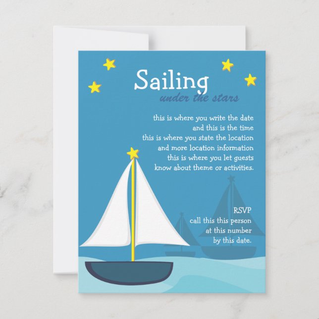 Sailing among Stars Invitation (Front)