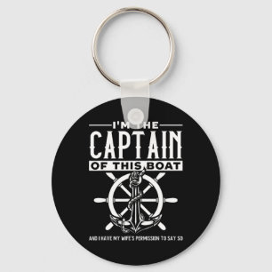 Sailing Anchor Captain Of Boat Wife's Permission Key Ring