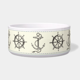 Sailing Anchor Nautical Rope Dog Pet Food Bowl