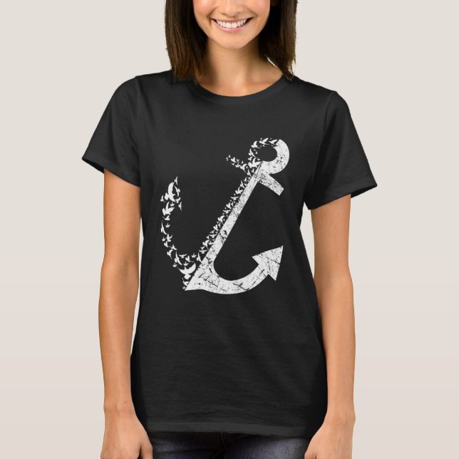 Sailing Anchor Seagull Sailor Navigator Coast Sea  T-Shirt (Front)
