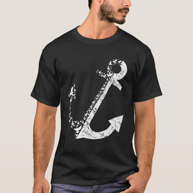 Sailing Anchor Seagull Sailor Navigator Coast Sea  T-Shirt (Front)