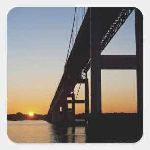 Sailing and leaving Newport Rhode Island Square Sticker