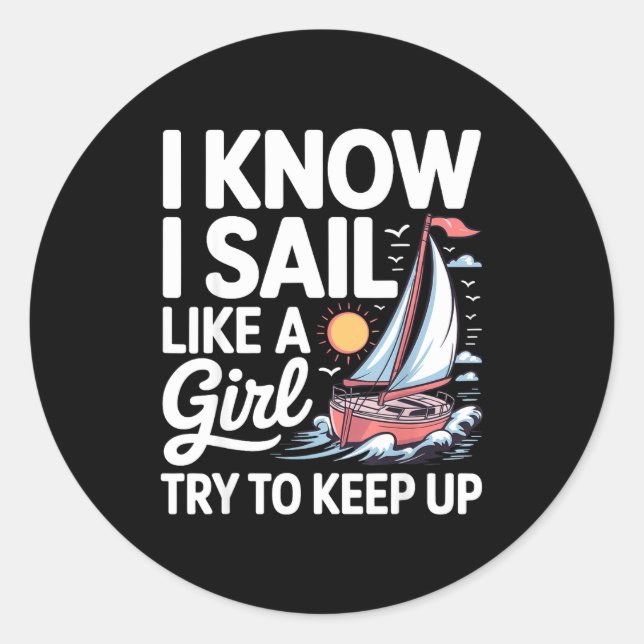 Sailing Art For Women Girls Sailor Sailing Lover S Classic Round Sticker (Front)