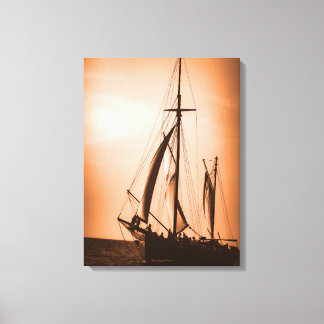 Sailing Aruba Dusk Deep Citrus Haze (Portrait) Canvas Print