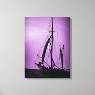 Sailing Aruba Dusk in Purple Haze (portrait) Canvas Print