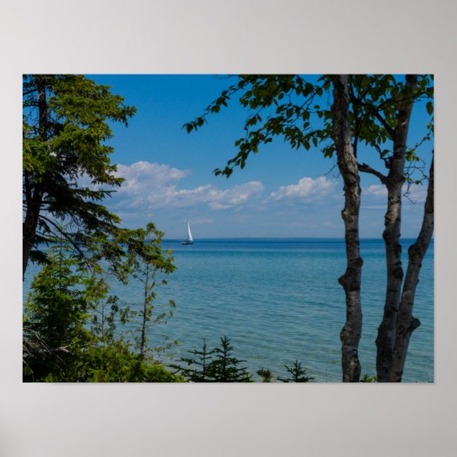 Sailing At Mackinac Poster (Front)