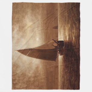 Sailing at Night (circa 1900) Elbridge Wesley Webb Fleece Blanket