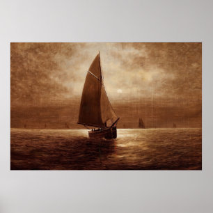 Sailing at Night (circa 1900) Elbridge Wesley Webb Poster