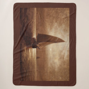 Sailing at Night (circa 1900) Elbridge Wesley Webb Sherpa Blanket