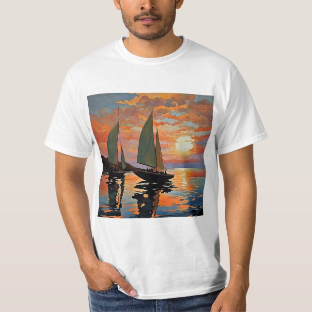 Sailing at sunset 5 T-Shirt (Front)