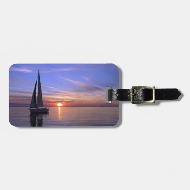 Sailing at Sunset Luggage Tag (Front Horizontal)