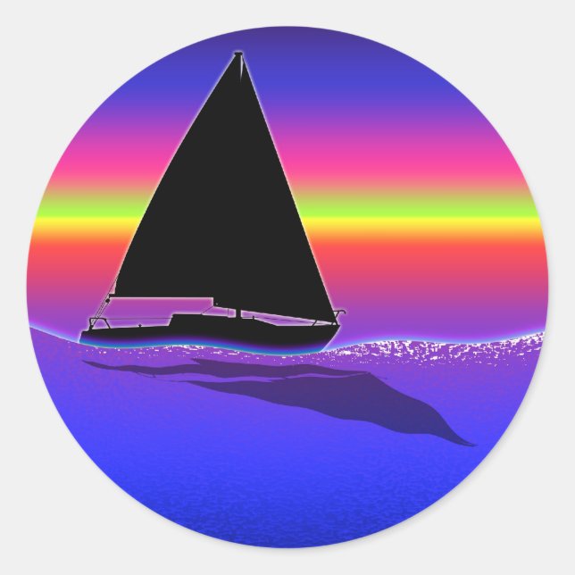 Sailing at Sunset Sticker (Front)