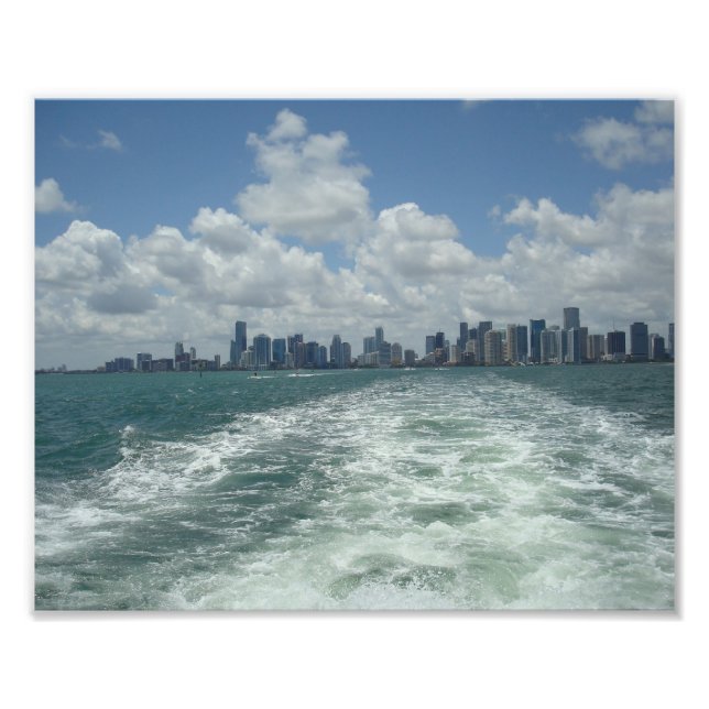 Sailing away from Miami Photo Print (Front)