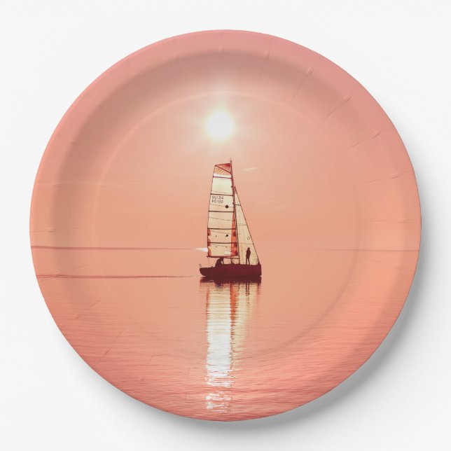 Sailing Away paper plates (Front)
