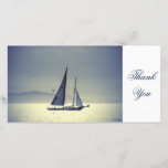 Sailing Away Thank You Card<br><div class="desc">Sailboat off the Coast of California at Huntington Beach with the silhouette of Catalina island in the background. This nautical photo card is fully customisable and suitable for almost any occasion, the white end can be cut off and the image can then be framed or kept in a scrapbook. If...</div>