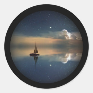 Sailing Away to the Clouds Classic Round Sticker