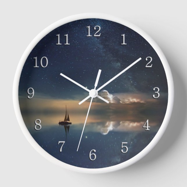 Sailing Away to the Clouds Numbers Clock (Front)