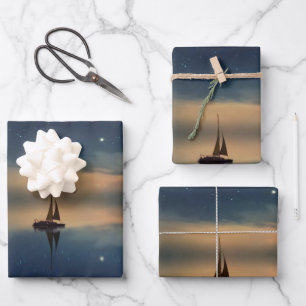 Sailing Away to the Clouds Wrapping Paper Sheet