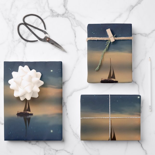 Sailing Away to the Clouds  Wrapping Paper Sheet (Front)
