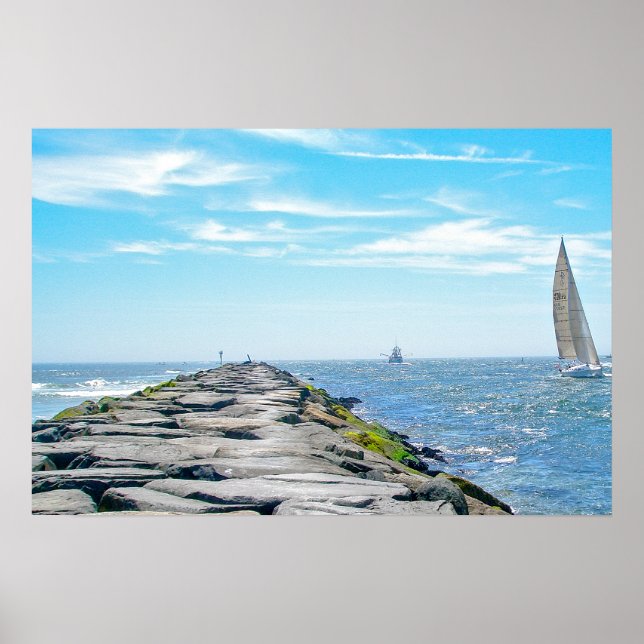 Sailing Barnegat Inet in Summer Poster (Front)