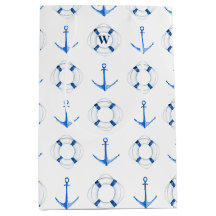 Sailing Blue Anchor and Life Ring Nautical