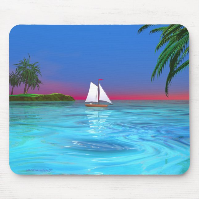 Sailing Blue Mouse Mat (Front)