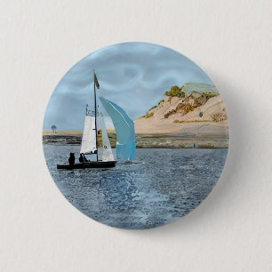 SAILING BOAT 6 CM ROUND BADGE