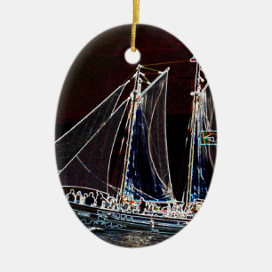 Sailing Boat- Abstract Photograph Ceramic Tree Decoration