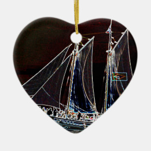 Sailing Boat- Abstract Photograph Ceramic Tree Decoration