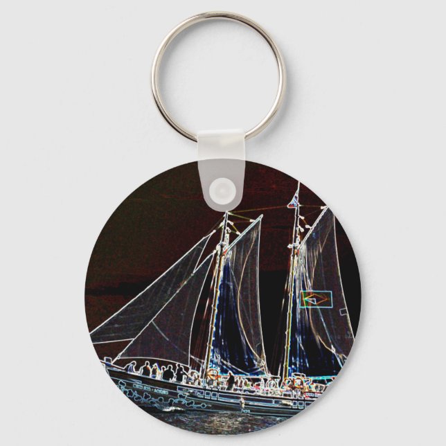 Sailing Boat- Abstract Photograph Key Ring (Front)