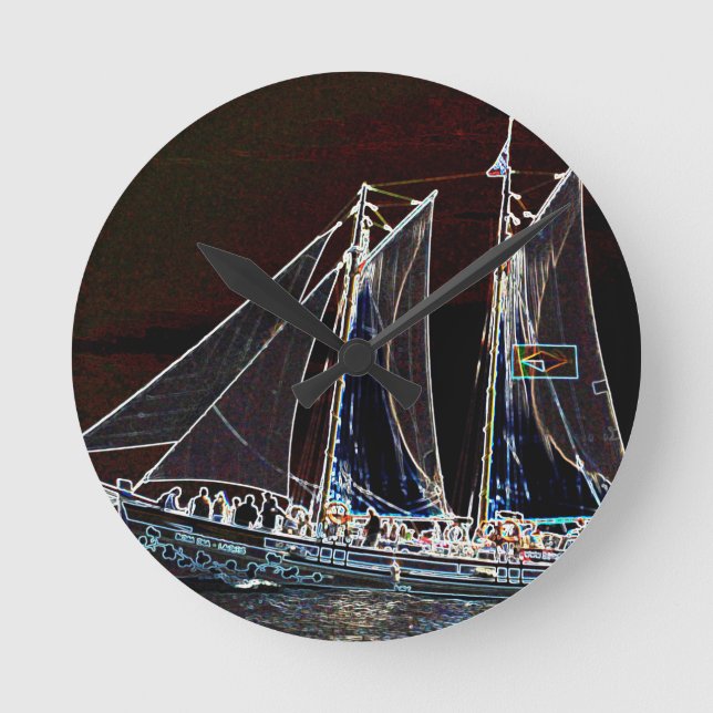 Sailing Boat- Abstract Photograph Round Clock (Front)
