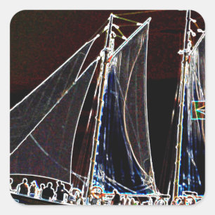 Sailing Boat- Abstract Photograph Square Sticker